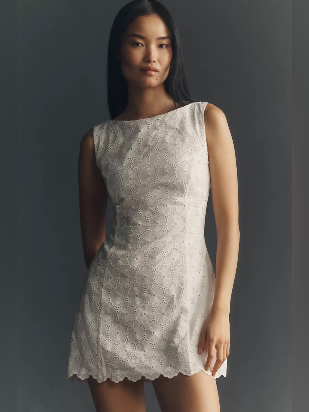 NEW Faithfull Etore Bow Mini Dress in White, Size 8